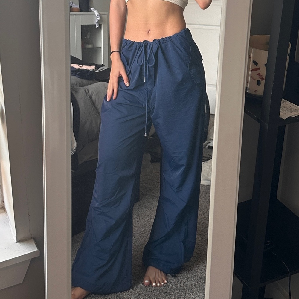 blue parachute pants